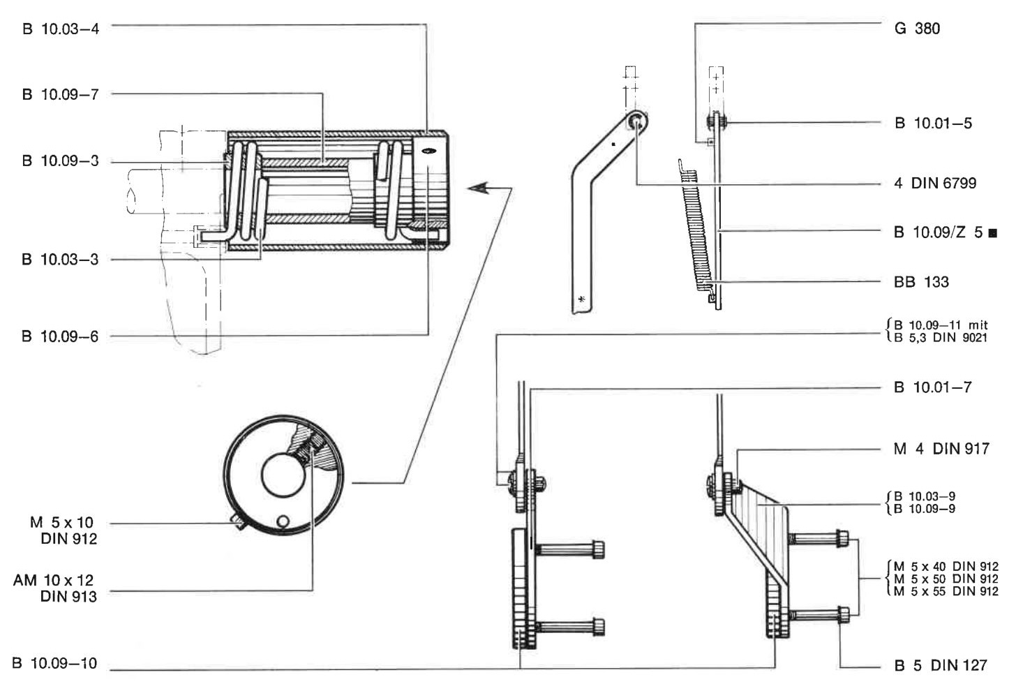 Torsionsfeder und Parallelführung