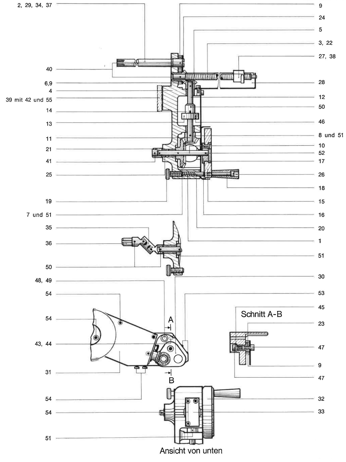 Teilscheibengehäuse, zentrale / automatische Zentraleinstellvorrichtung