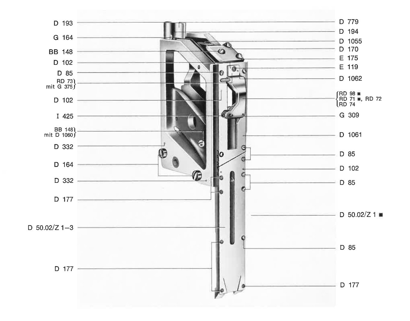 Spatienkeilkasten – Modelle 4b/G, 20