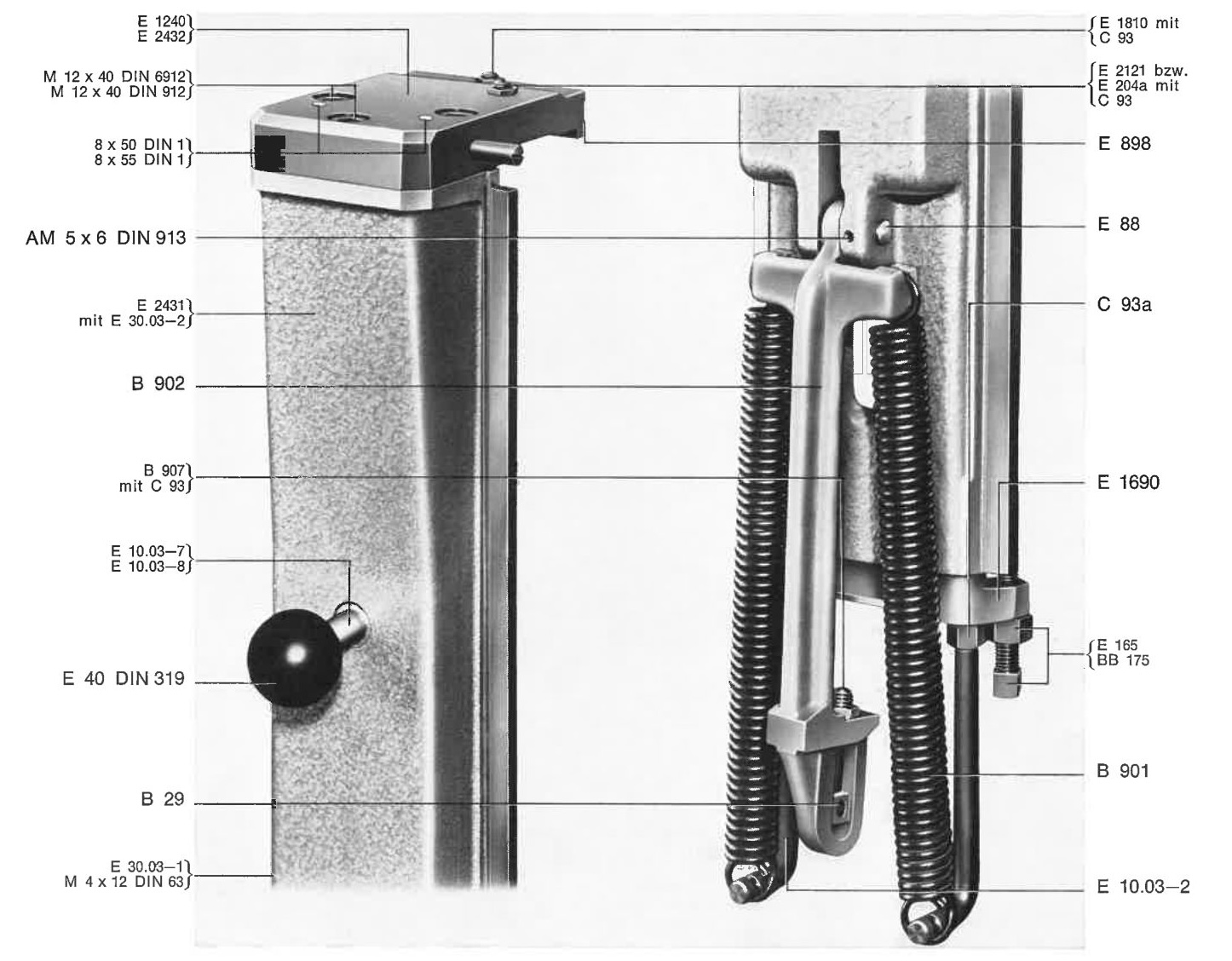 Elevatorschlitten mit Flachführung